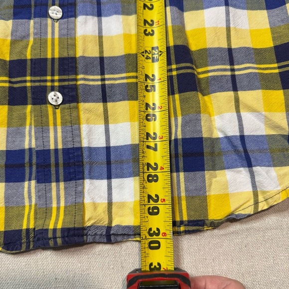 Cinch Shirt Medium Yellow Plaid Long Sleeve Button Down Western Pocket Cowboy - Picture 6 of 6